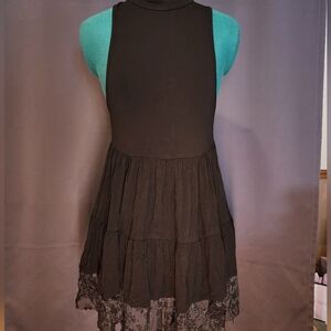 Sleeveless black low back dress